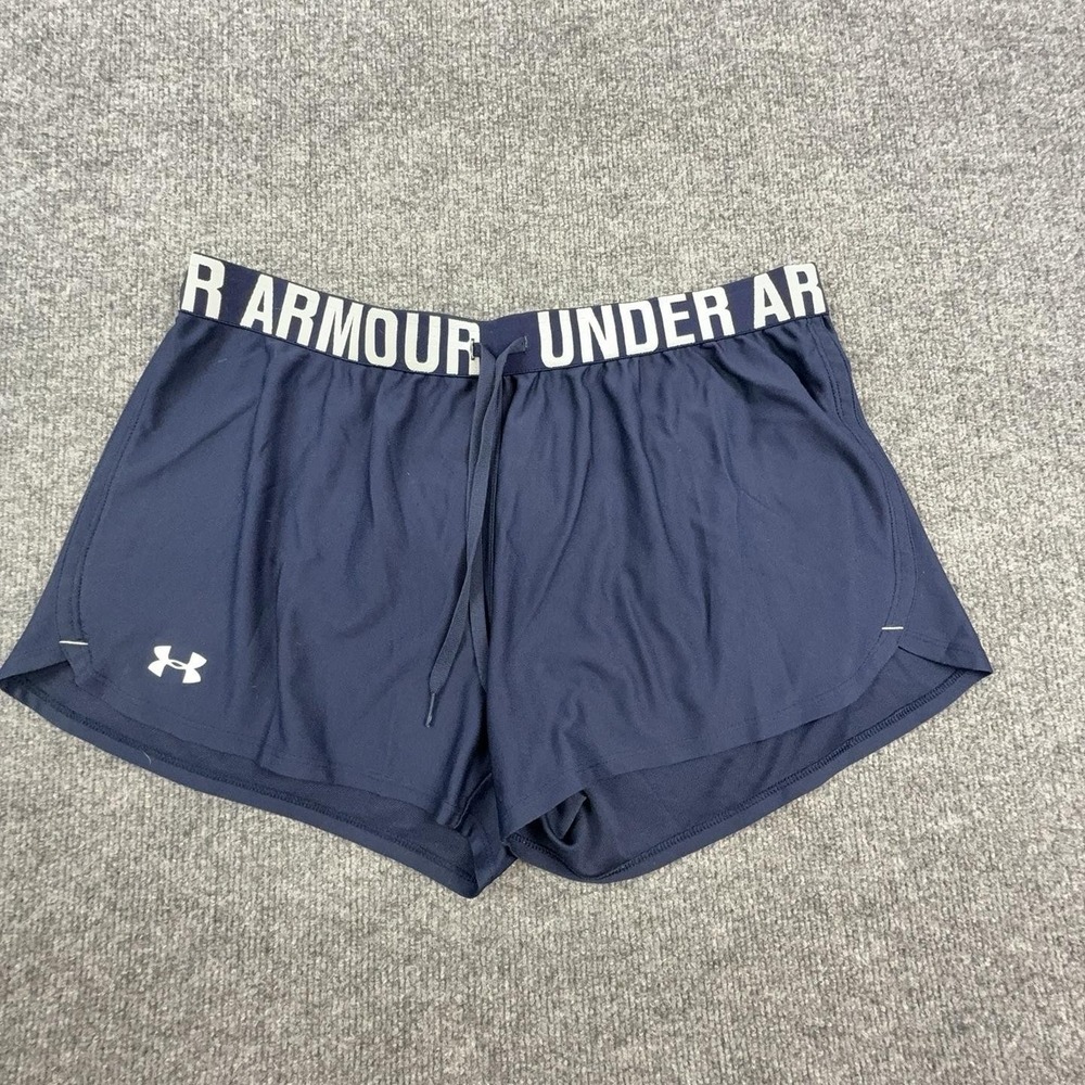 Under Armour Shorts Womens Large Blue HeatGear 3 Inch Inseam Running Athletic